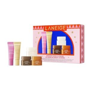 LANEIGE Midnight Minis Lip Sleeping Mask & Glowy Balm Set NIB Holiday Lip Care